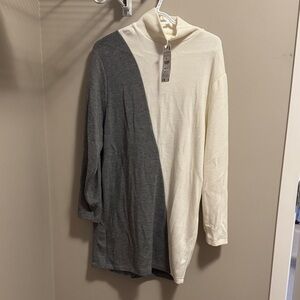 Two-Tone Gray and Cream Zara dress